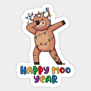 Dabbing Ox, Happy Moo Year 2021 Sticker